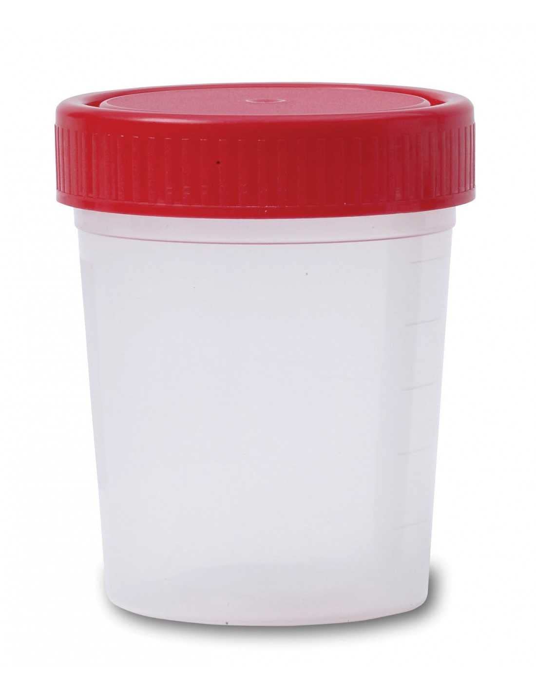 20 Botes Estériles de Plastico Para Análisis de Orina Con Tapa De 100 Ml. Vasos de Test Para Pruebas y Muestras de Heces, Saliva, Esperma, Esputos y Líquidos Biológicos