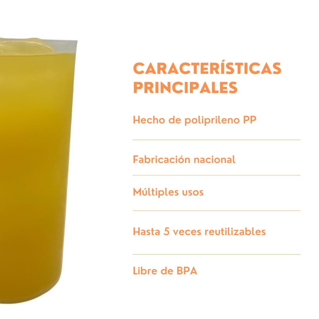 100 Vasos de Sidra 480 ML Reutilizables - Plástico Duro Irrompible - Uso en Fiestas, Oficina o Camping - Ecológico sin BPA - Para Agua, Cocktail, Cubatas, Gin Tonic y Cerveza