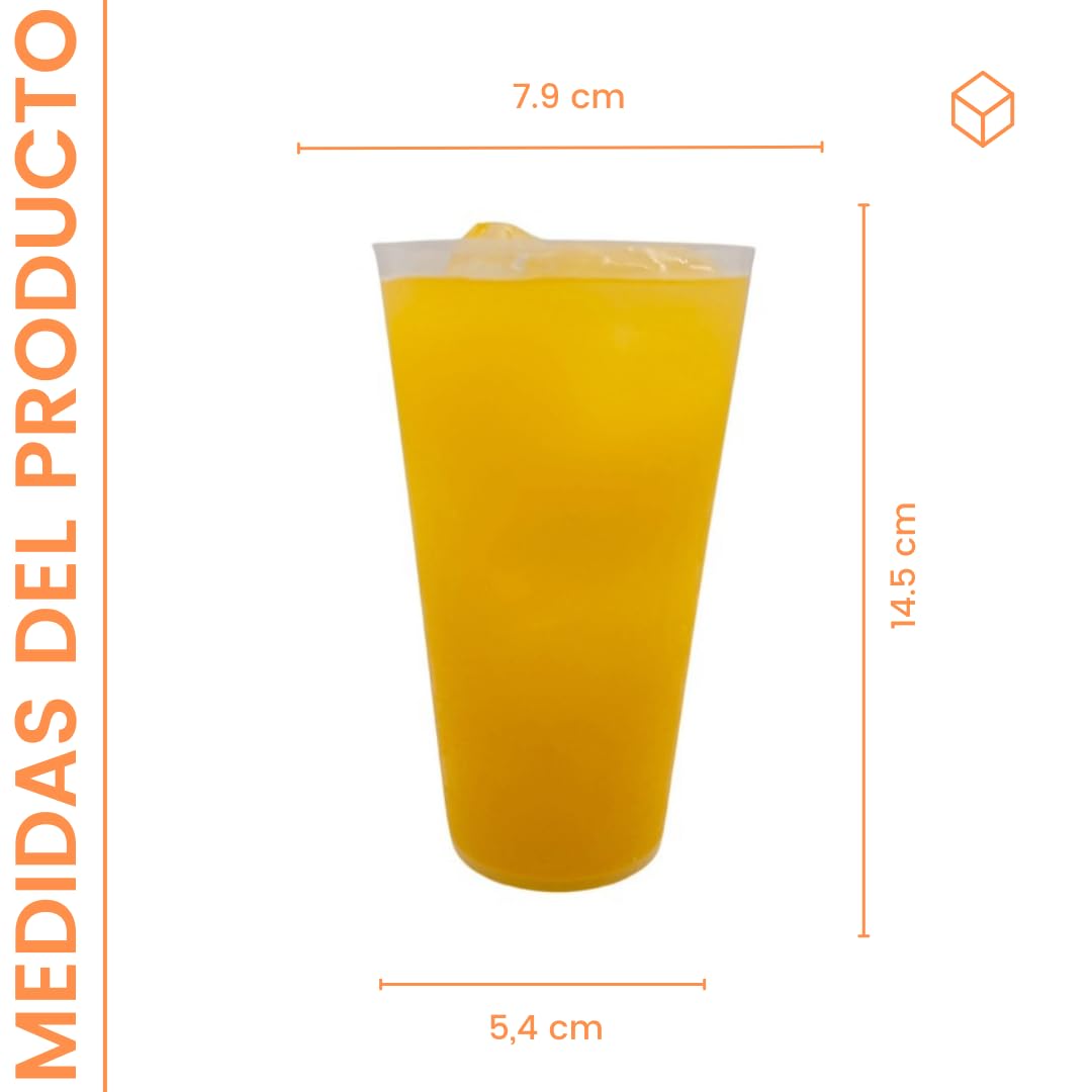 Vasos Cocktail 480 ML Reutilizables Económicos - Plástico Duro Irrompible - Uso en Fiestas, Oficina o Camping - Ecológico sin BPA - Vasos Cónicos Resistentes