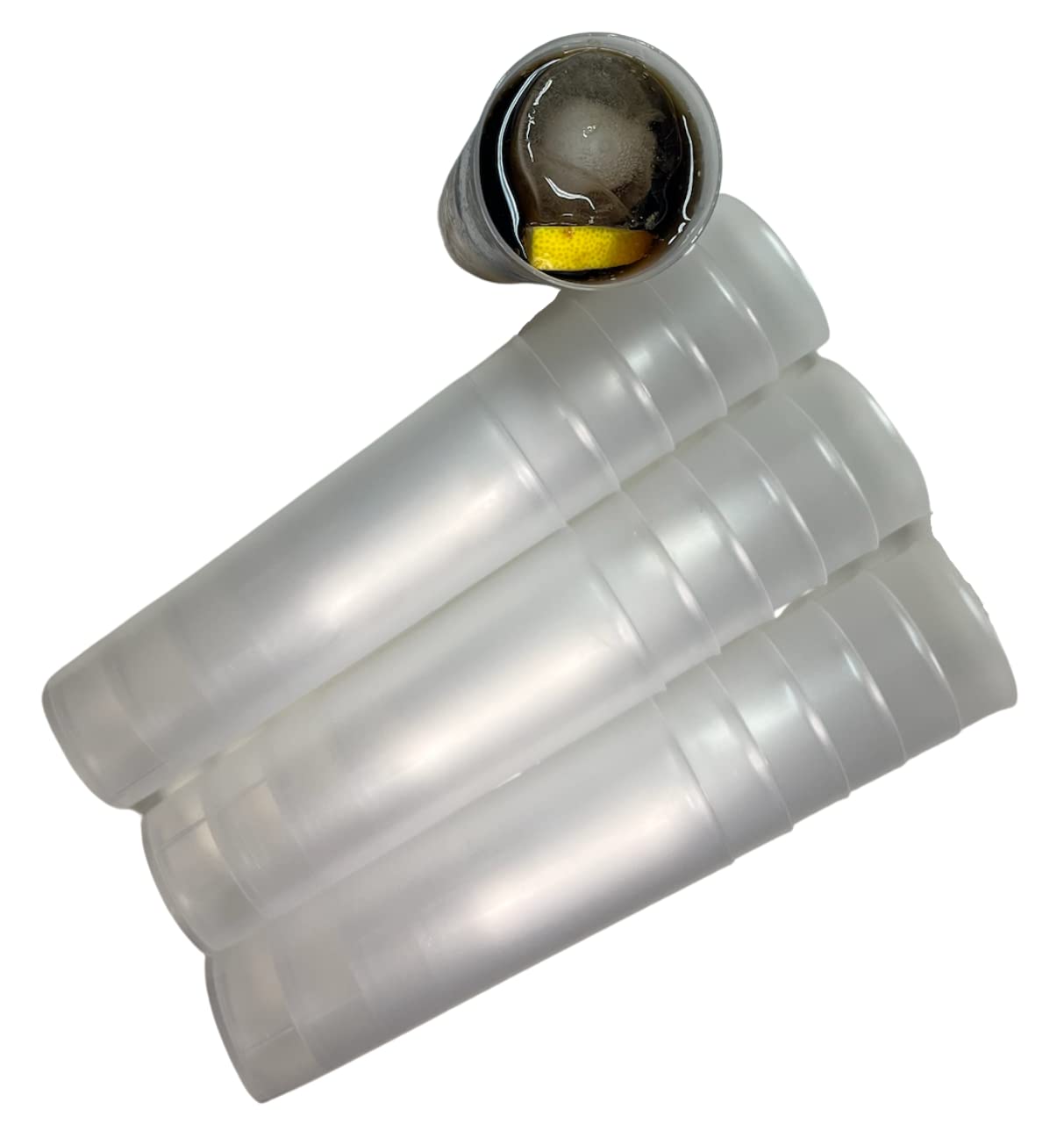 Vasos de Tubo Plástico Duro Reutilizables. Vasos para Cubata Transparentes, Traslucidos e Irrompibles.