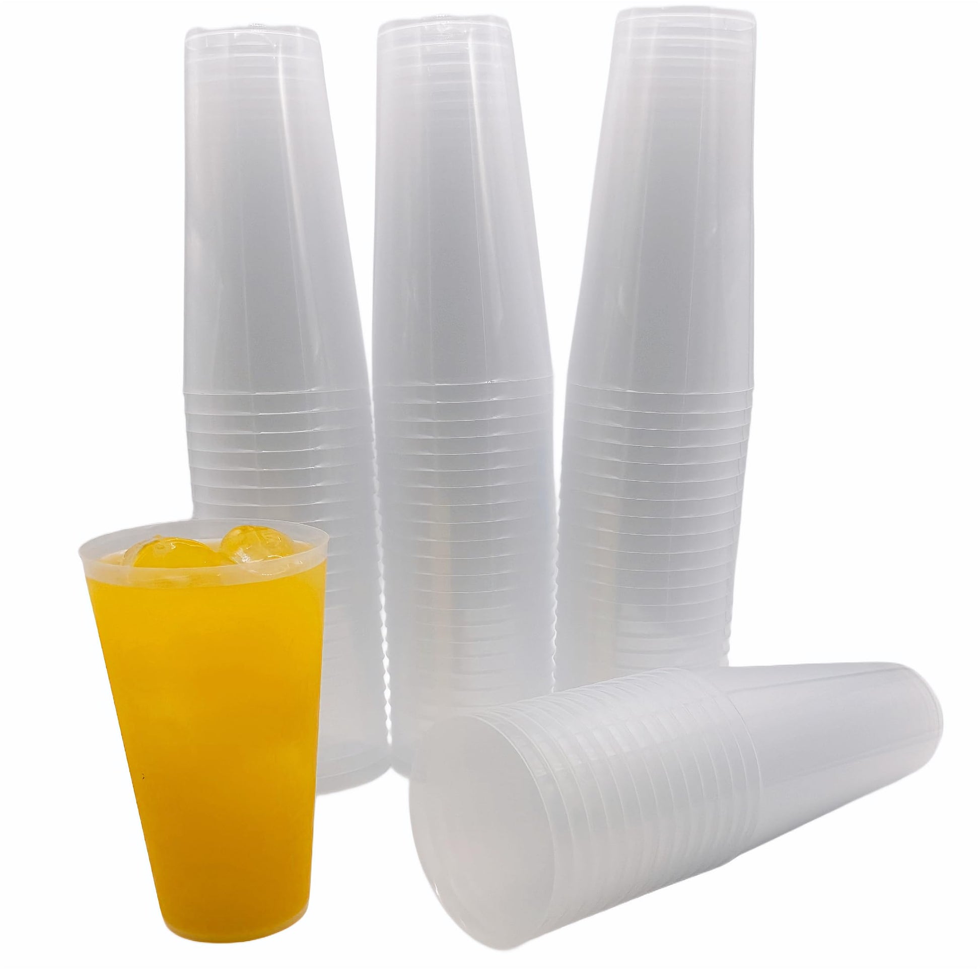 Vasos Cocktail 480 ML Reutilizables Económicos - Plástico Duro Irrompible - Uso en Fiestas, Oficina o Camping - Ecológico sin BPA - Vasos Cónicos Resistentes