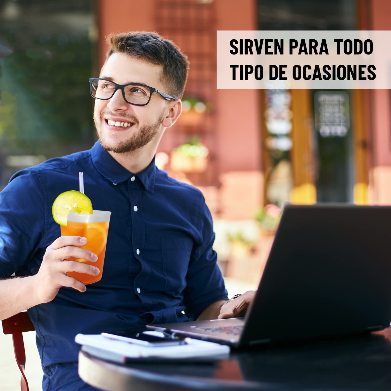 Vasos de Sidra 600 ML Reutilizables - Plástico Duro Irrompible