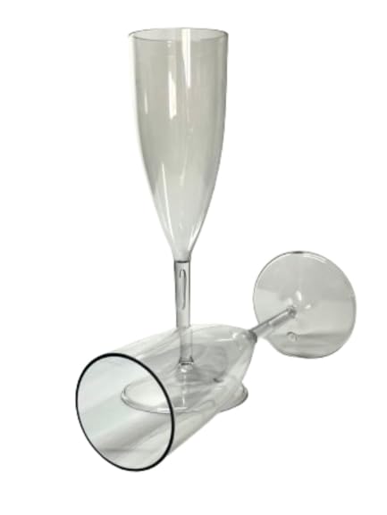 PAWOPA 12 Copas de champan transparentes irrompibles, cava y vino espumoso de plastico duro reutilizables ultraresistentes - Pack copas de champagne - Durarero y Seguro