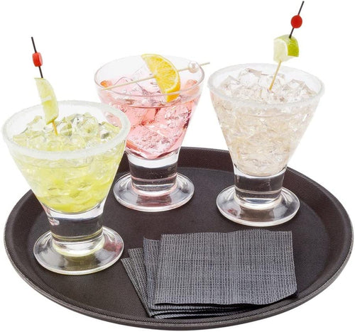 Bandeja Camarero Antideslizante Redonda de Plástico Negro Para Hostelería. Ideal para Bares y Restaurantes