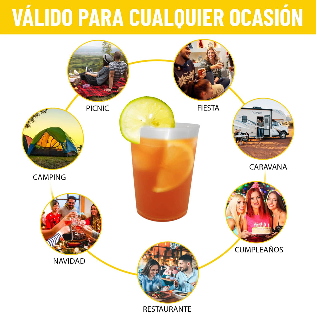 Vasos de Sidra 600 ML Reutilizables - Plástico Duro Irrompible