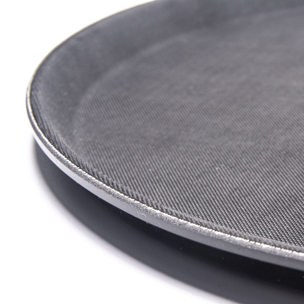Bandeja Camarero Antideslizante Redonda de Plástico Negro Para Hostelería. Ideal para Bares y Restaurantes